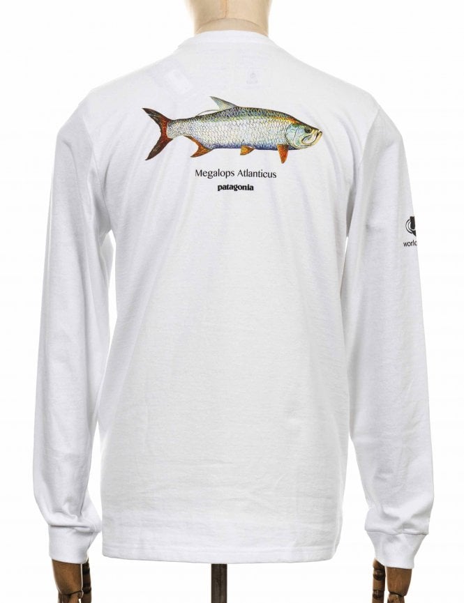 トップスpatagonia トラウト world trout Tシャツ Ｌ 白 - Tシャツ ...