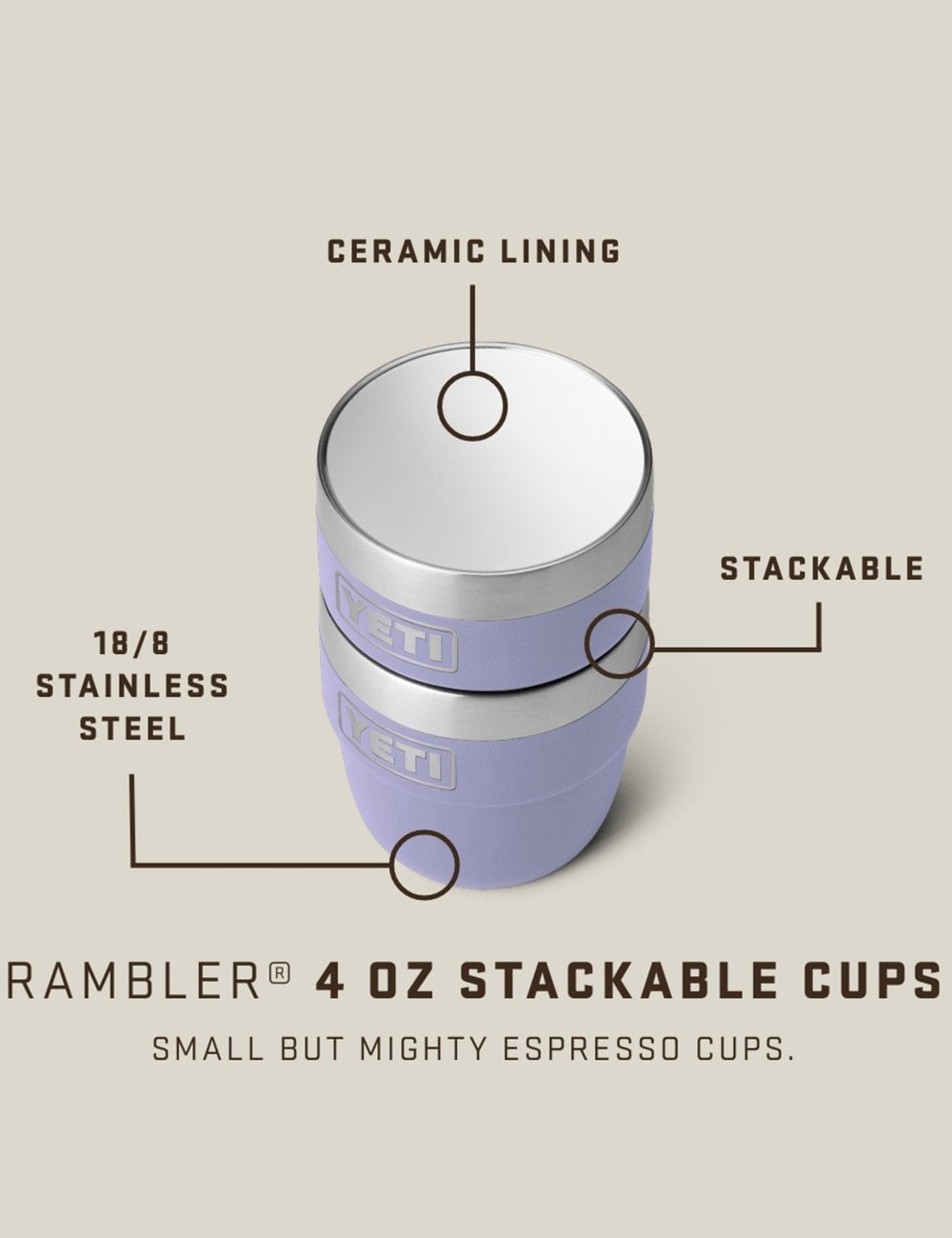 Yeti 4 oz. Rambler Stackable Espresso Cups, Navy